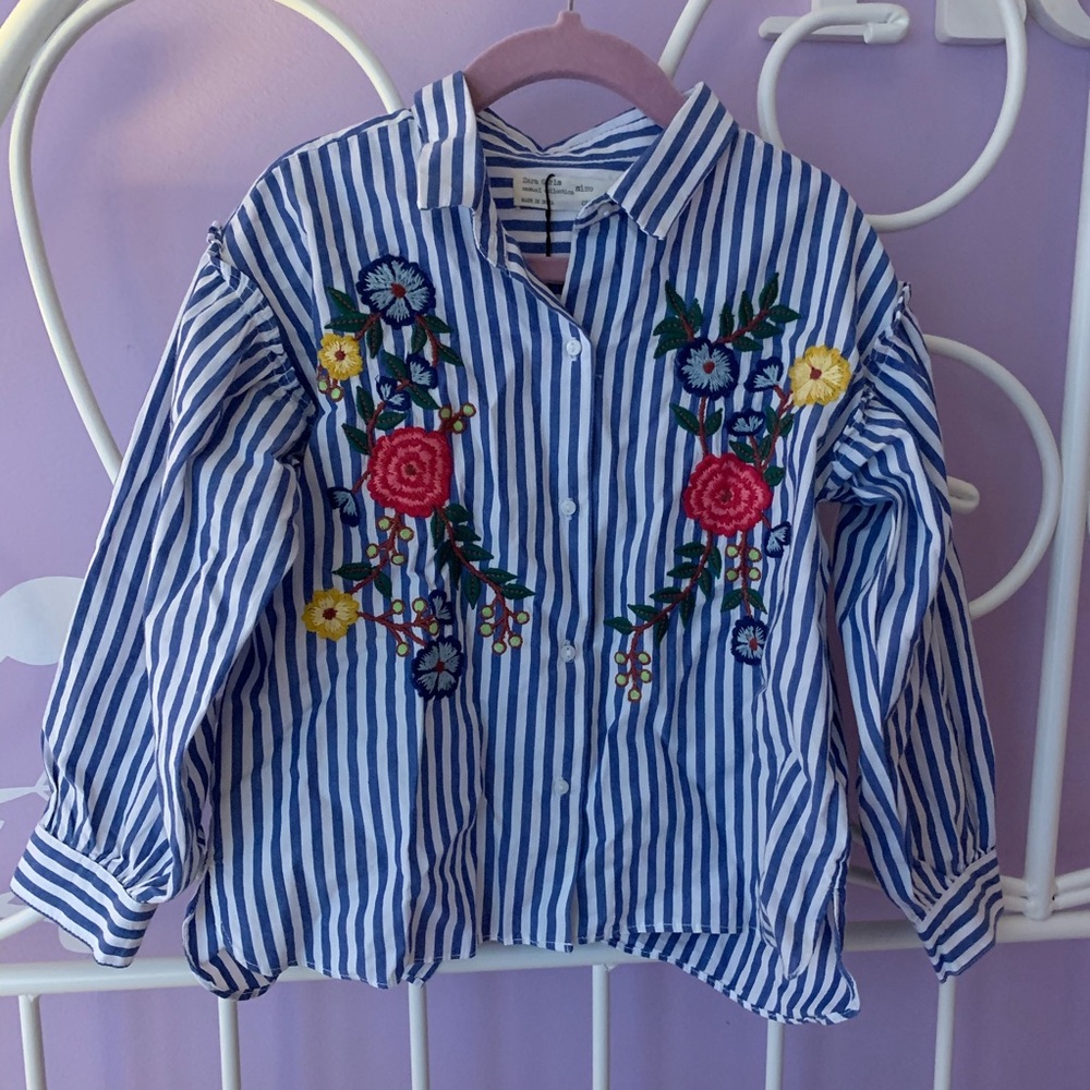 Zara girls embroidered top